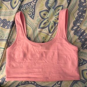 Pink crop top tank top